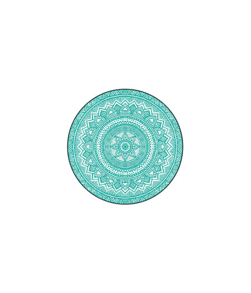 Light Blue Round Outdoor Reversible Mat 180cm