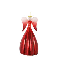 Red Glass Angel Christmas Ornament