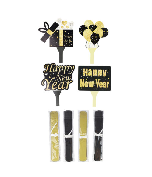 Happy New Year Honeycomb Table Centerpieces 4pc