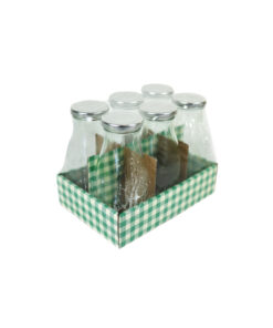 Glass Bottle with Tin Lid 300ml 6pk