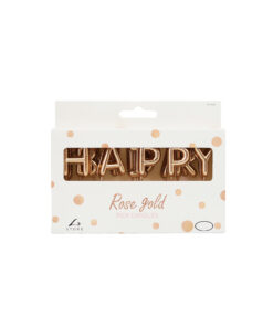 Rose Gold Foil Balloon Happy Birthday Pick Candles