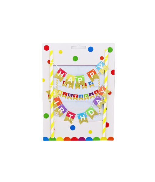 Mini Happy Birthday Bunting For Cake Decoration