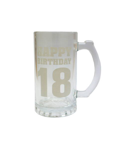 Happy Birthday 18 Beer Glass Mug