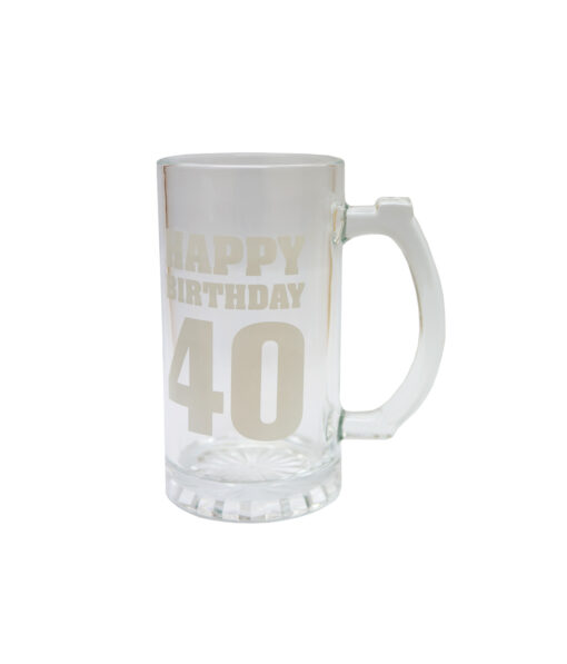 Happy Birthday 40 Beer Glass Mug