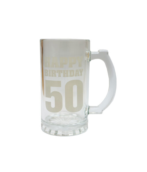 Happy Birthday 50 Beer Glass Mug