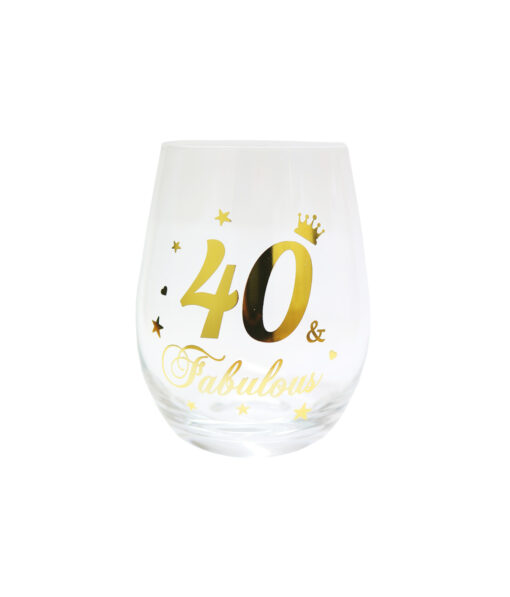 40 Stemless Wine Glass