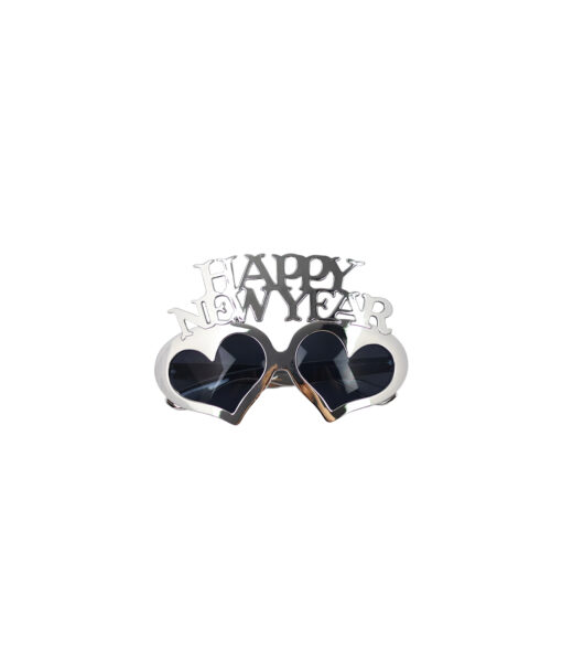 Silver New Year Heart Glasses