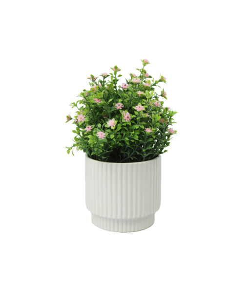 Pink Artificial Baby breath with White Ceramic Pot 10 x 10 x 20cm