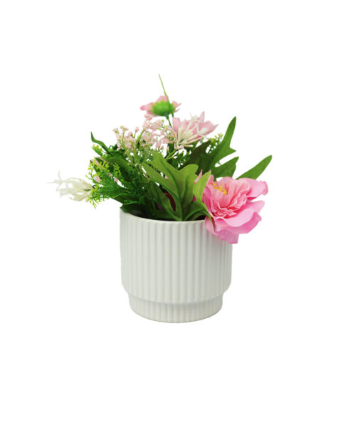 Pink Artificial Dahlia with Ceramic Pot 10 x 10 x 18cm