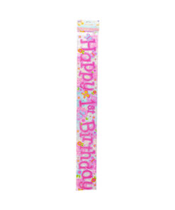 Pink 1ST Happy Birthday Foil Banner 11 x 260 cm