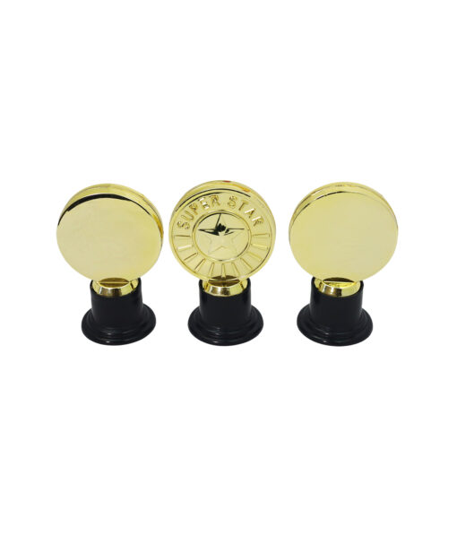 Gold Plastics Circle Trophy Set 3pcs