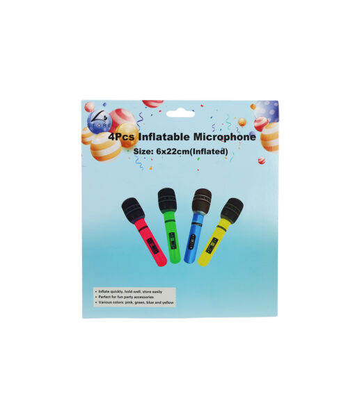 Microphone Inflatables Toys 6 x 22 cm 4pc