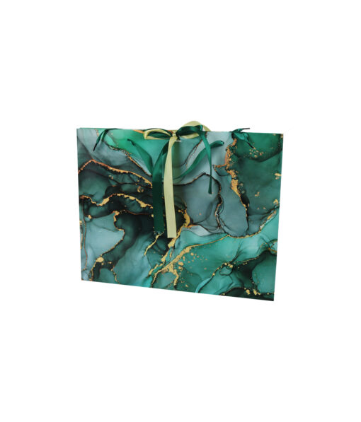 Green XL Gift Bag with Ribbons 50 x 18 x 40cm