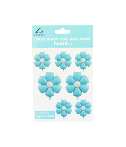 Light Blue Daisy Foil Balloon 7pc