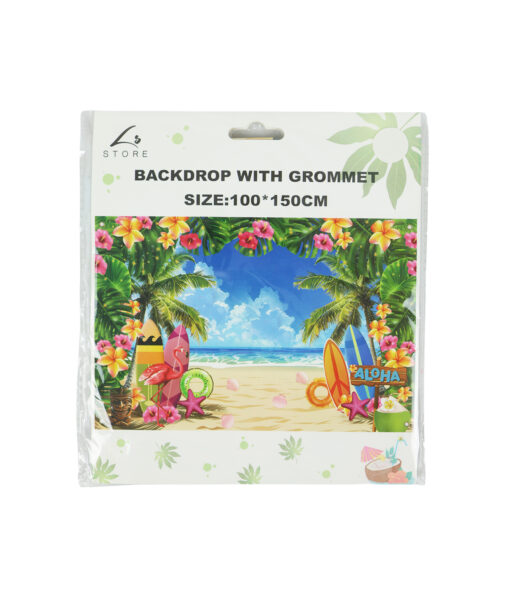 Aloha Summer Beach Backdrop with Grommet 100x150cm