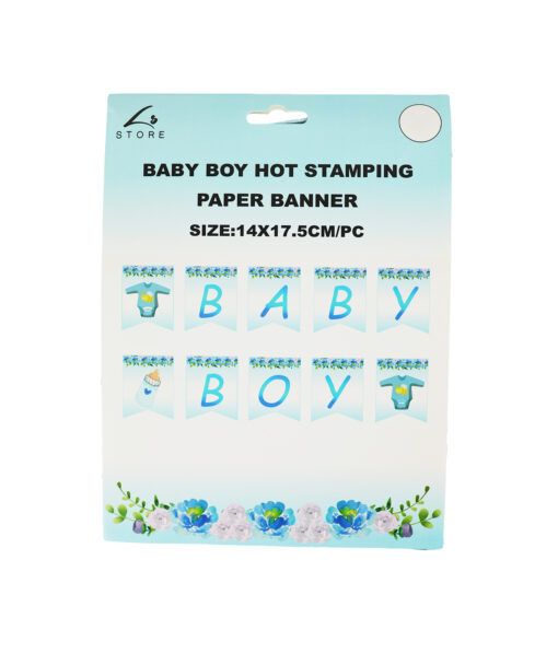 Baby Boy Hot Stamping Paper Banner 14x17.5cm