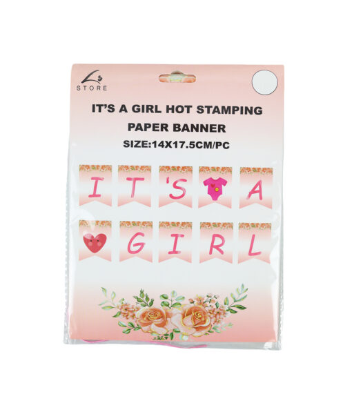 It's a girl Hot Stamping Paper Banner 14x17.5cm