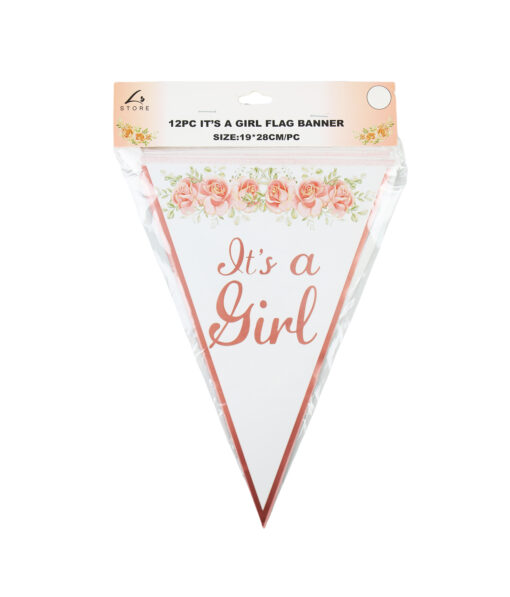 It's a girl Hot Stamping Flag Banner 19X28cm 12pc