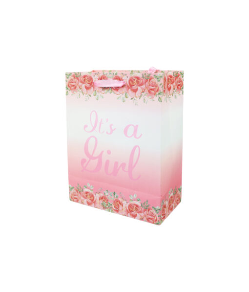 It's a girl Hot Stamping Gift Bag 21x11x27cm