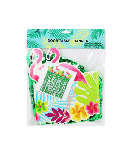 Flamingo Green Tassel Door Banner 200cm