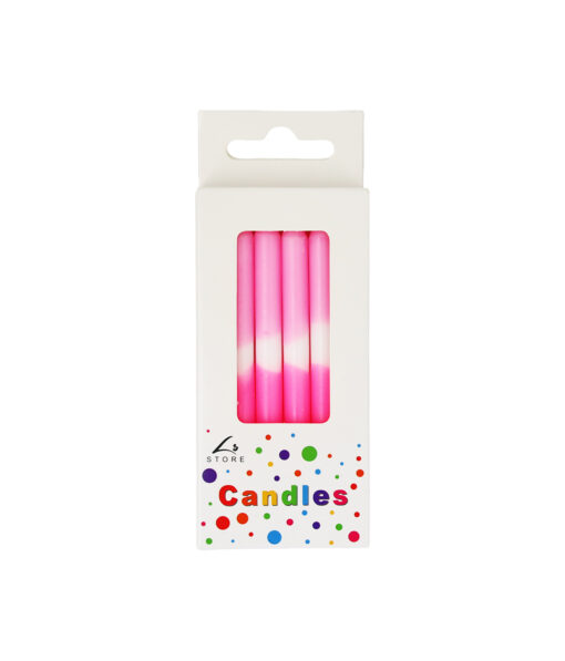 Neon Gradient Pink Birthday Candles 8pc