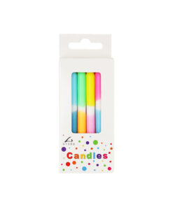 Neon Gradient Rainbow Birthday Candles 8pc