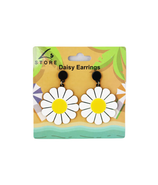 White Daisy Earrings 7cm