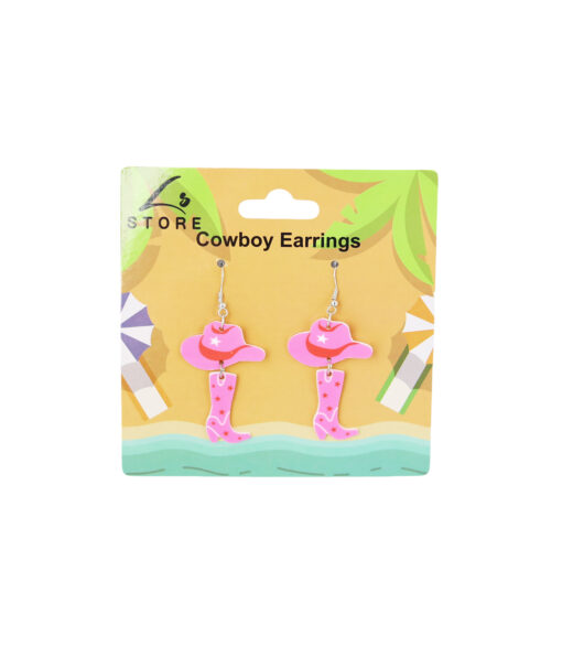 Pink Cowboy Earrings 6.5cm