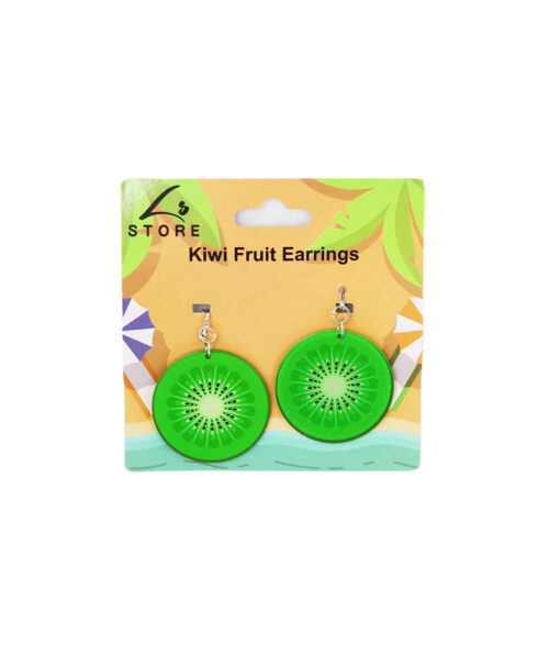 Green Kiwi Fruit Earrings 6cm