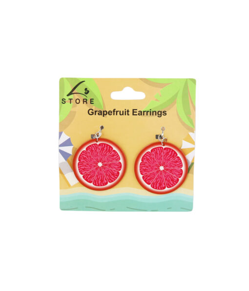 Red Grapefruit Earrings 5.5cm