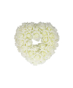 Ivory Artificial Craft Rose Heart 29x29cm