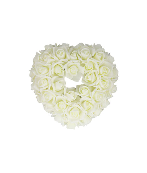 Ivory Artificial Craft Rose Heart 29x29cm