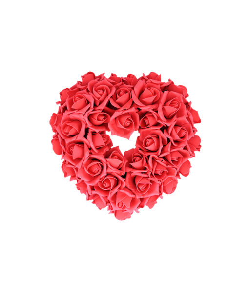 Red Artificial Craft Rose Heart 29x29cm