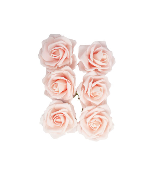 Pink Rose Artificial Craft Flower 6pc 10cm