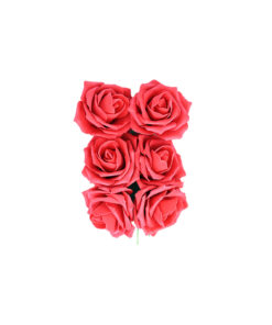 Red Rose Artificial Craft Flower 6pc 10cm