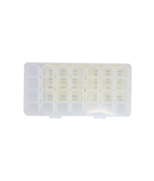 Clear 28 Grid 30 Day Pill Container 21.5x10.5x3.3cm