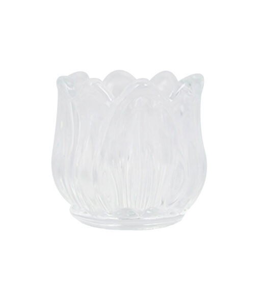 Flower Clear Glasses Candle Holder Height 68mm