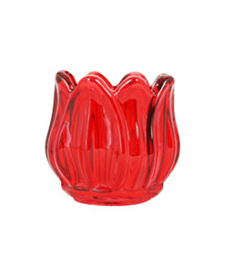 Flower Red Glasses Candle Holder Height 68mm