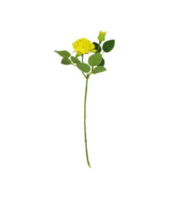 Yellow Artificial Rose 2 Head 46cm