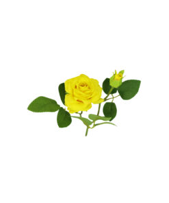 Yellow Artificial Rose 2 Head 46cm