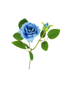 Blue Artificial Rose 2 Head 46cm