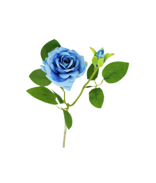 Blue Artificial Rose 2 Head 46cm