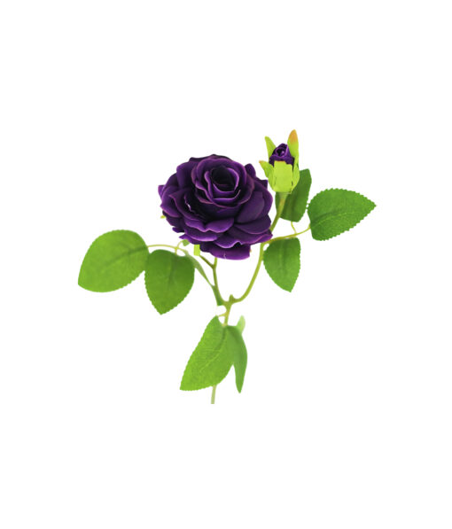 Purple Artificial Rose 2 Head 46cm