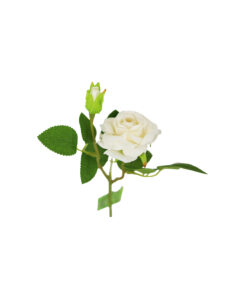 White Artificial Rose 2 Head 46cm