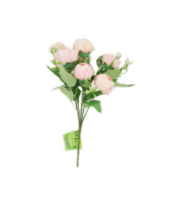 Pink Camellia Artificial Bouquet 5 Branch 28cm