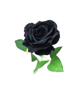 Black Artificial Velvet Rose 1 Head 51cm