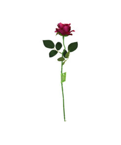 Pink Artificial Velvet Rose 1 Head 51cm