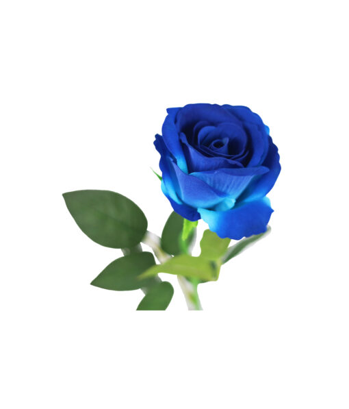 Blue Artificial Velvet Rose 1 Head 51cm