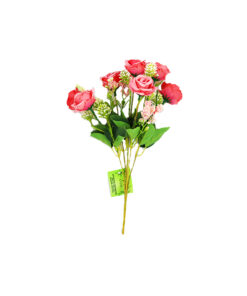 Pink Rose Artificial Bouquet 5 Branch 31cm