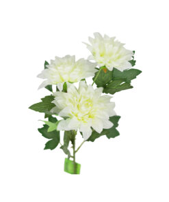 White Artificial Dahlia 3 Head 58cm